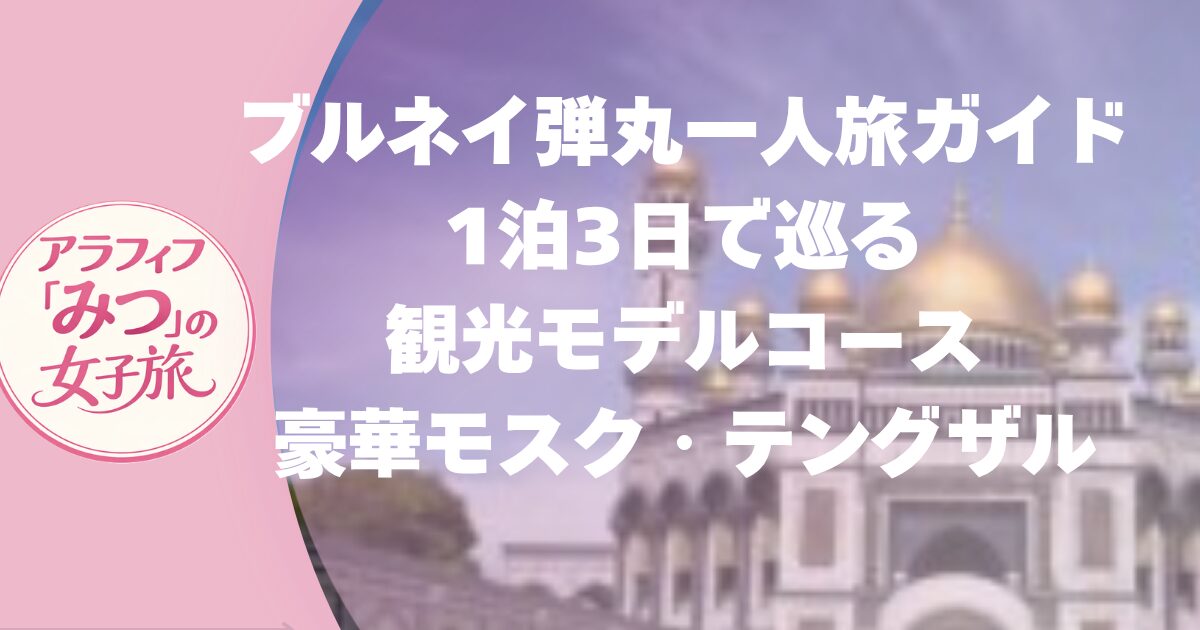 ブルネイ弾丸一人旅ガイド　1泊3日で巡る 観光モデルコース　 豪華モスク・テングザル