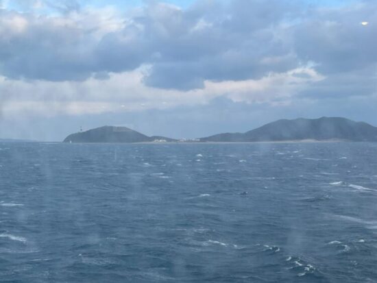 太平洋フェリー　いしかり　部屋の窓から見える海
