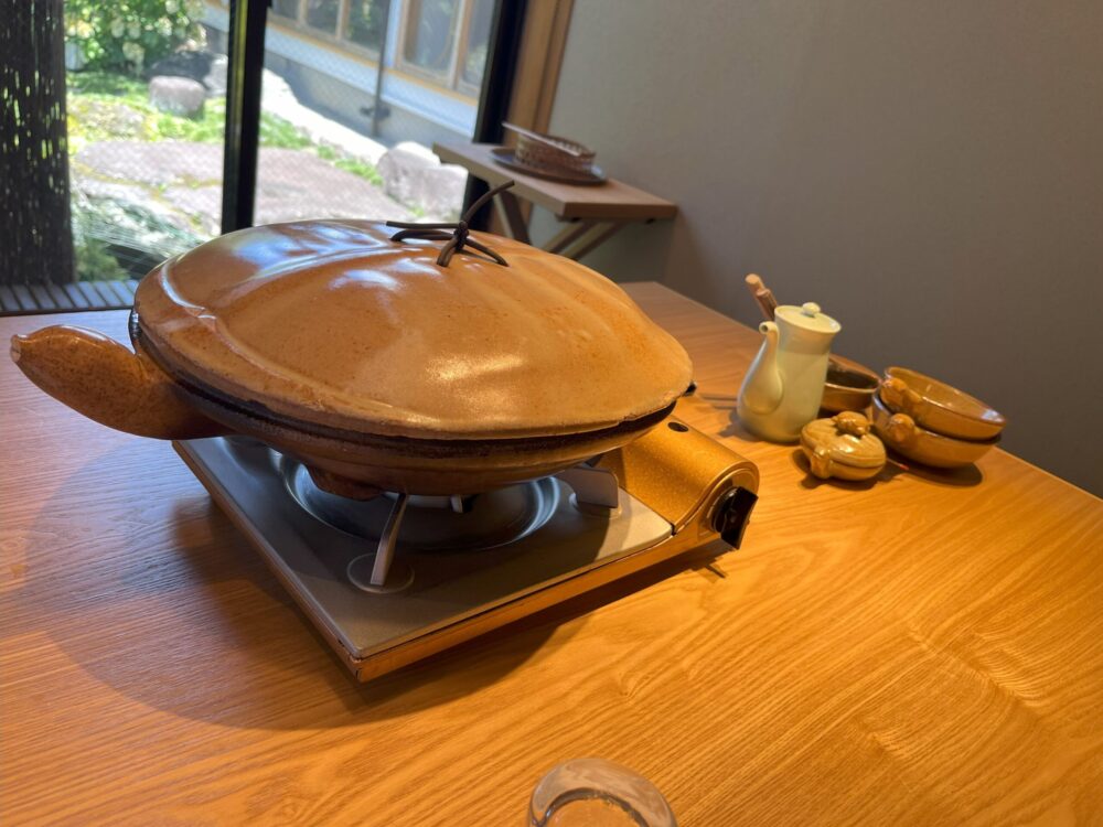 安心院のやまさ旅館のすっぽん鍋
