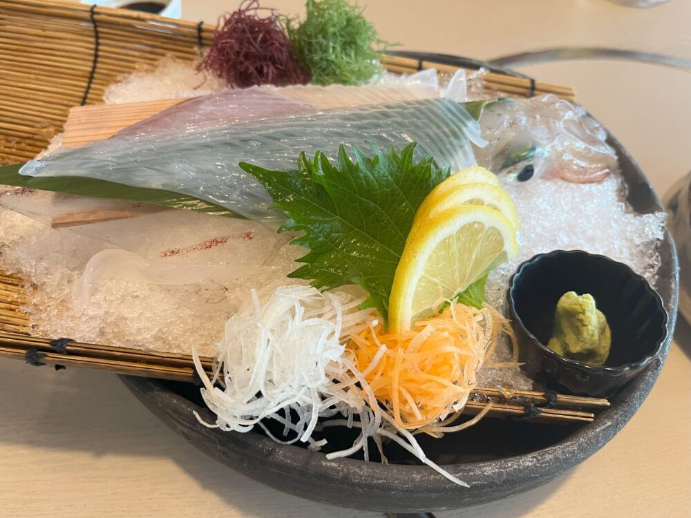 唐津の玄洋のイカの生き作り