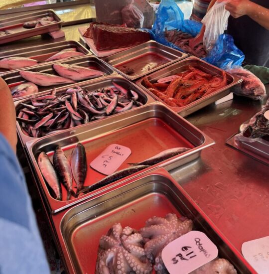 マルサックスロックのサンデーマーケットの魚介類
