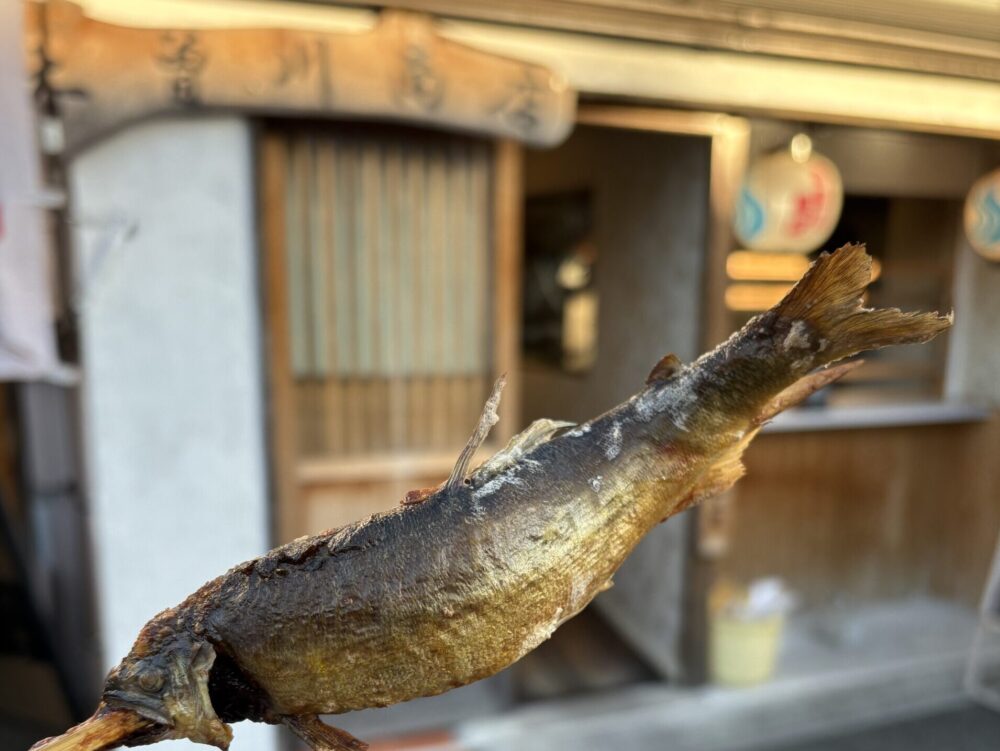 犬山城城下町で食べる鮎の塩焼き