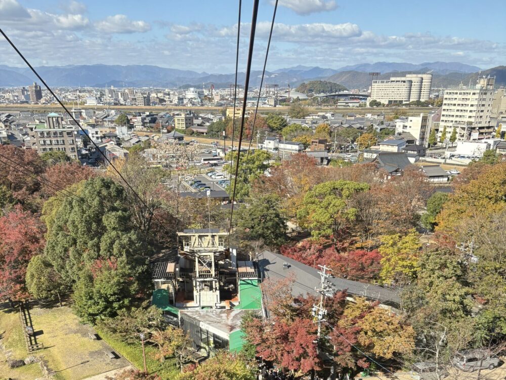 岐阜城ロープウェイからの街並みの景色