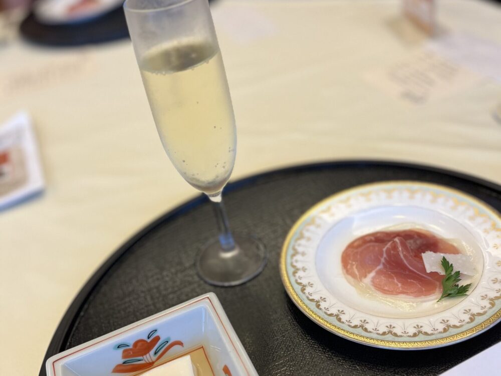 ホテルで提供された鹿児島黒豚の生ハム