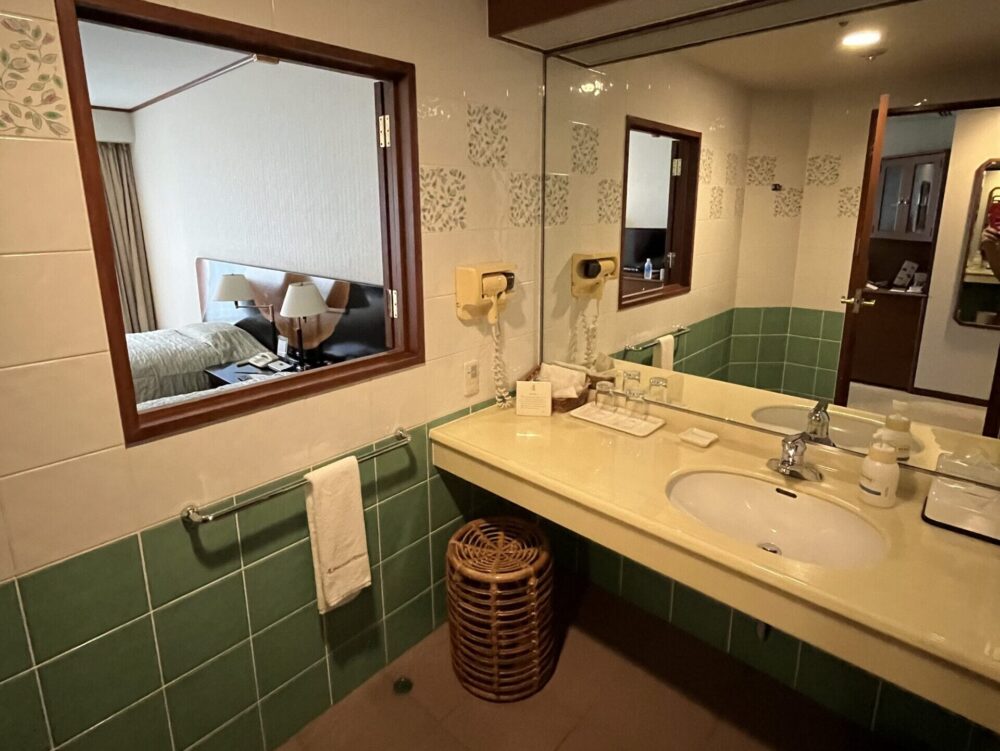 屋久島いわさきホテルの洗面所