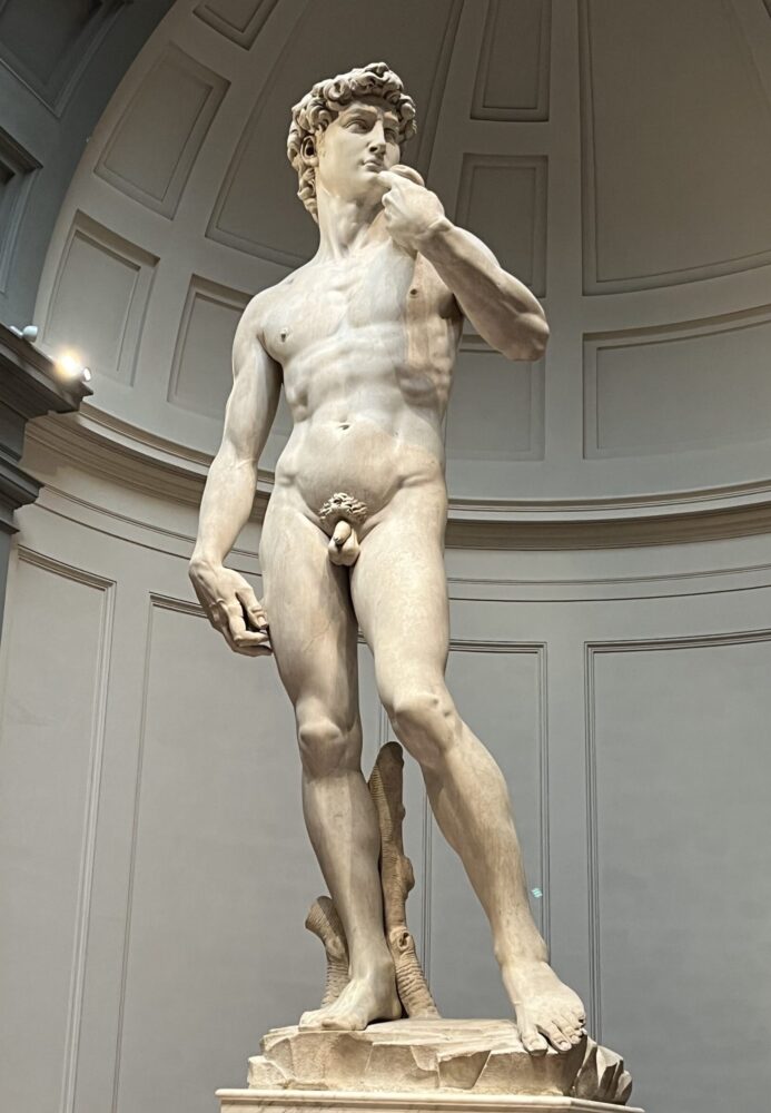 アカデミア美術館に立つミケランジェロ作の巨大なダビデ像