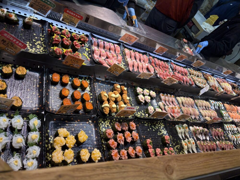 唐戸市場のテイクアウト寿司店 種類が沢山
