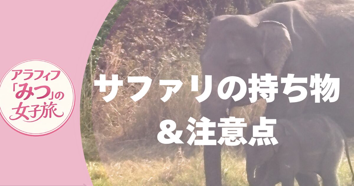 女性一人旅で体験！サファリの持ち物＆注意点