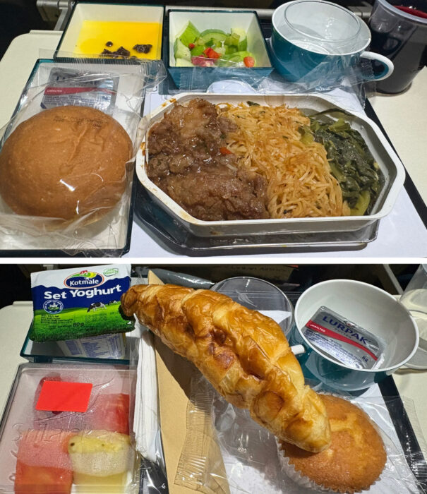 スリランカ航空コロンボ発便の機内食1回目魚と2回目の朝食