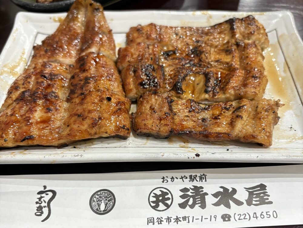 岡谷うなぎ清水屋のうなぎのかば焼き