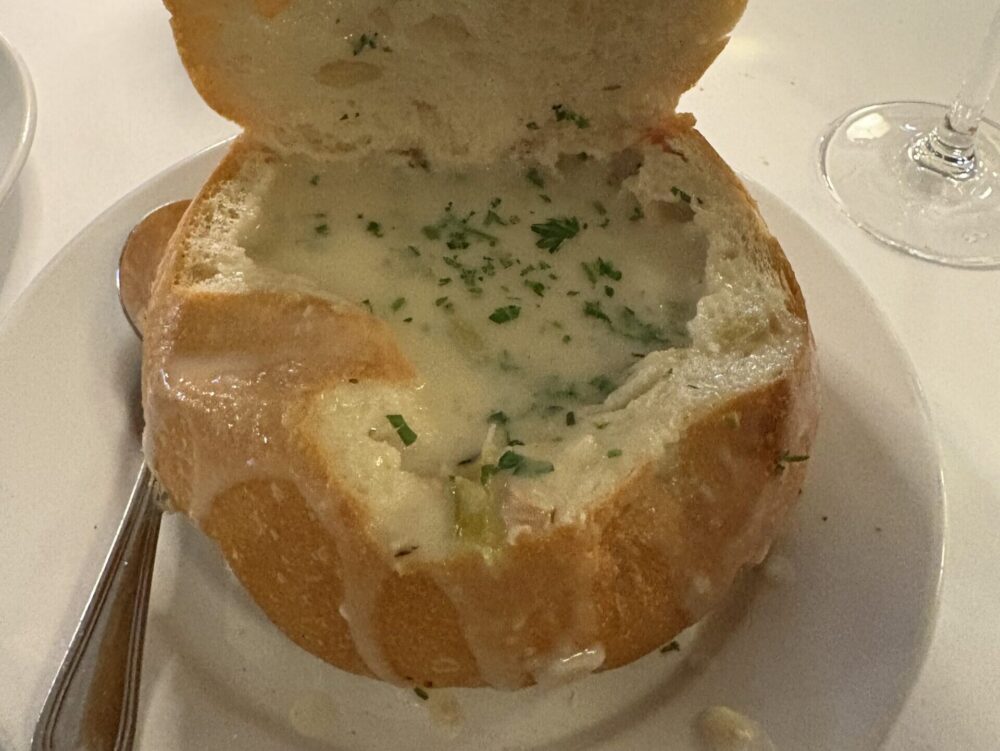 Fog Harbor Fish Houseで食べたクラムチャウダー