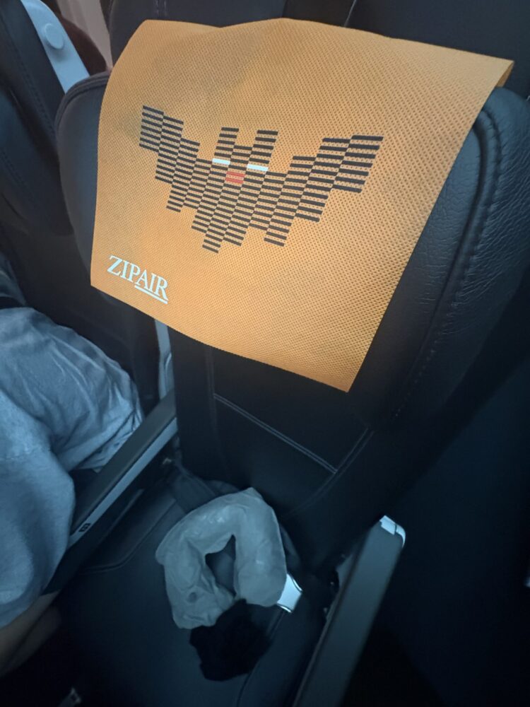 ZIPAIR機内で使用したネックレスト