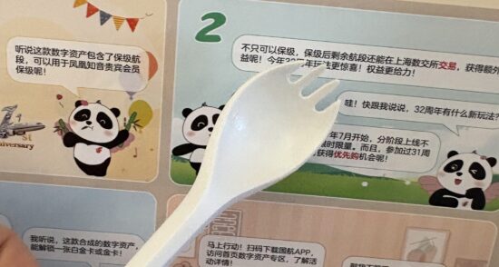 中国国際航空の機内食で提供されたカトラリー