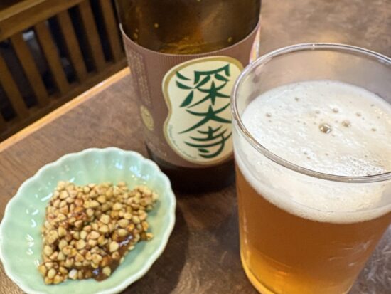 深大寺ビールと蕎麦味噌
